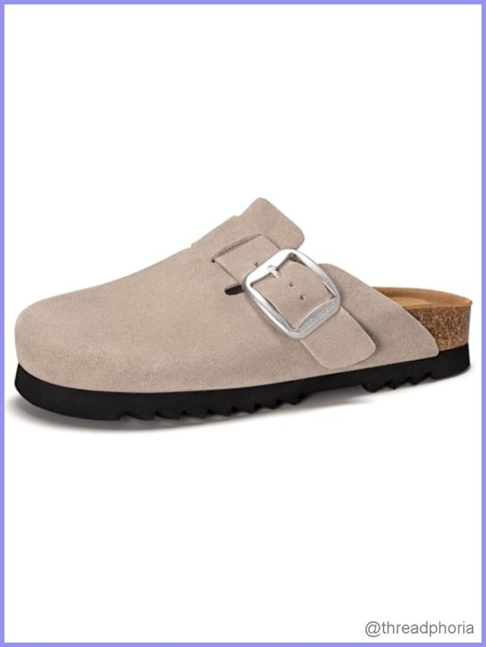 Women's Leather Mules Clogs Slip-On Shoes with Arch Support and Adjustable